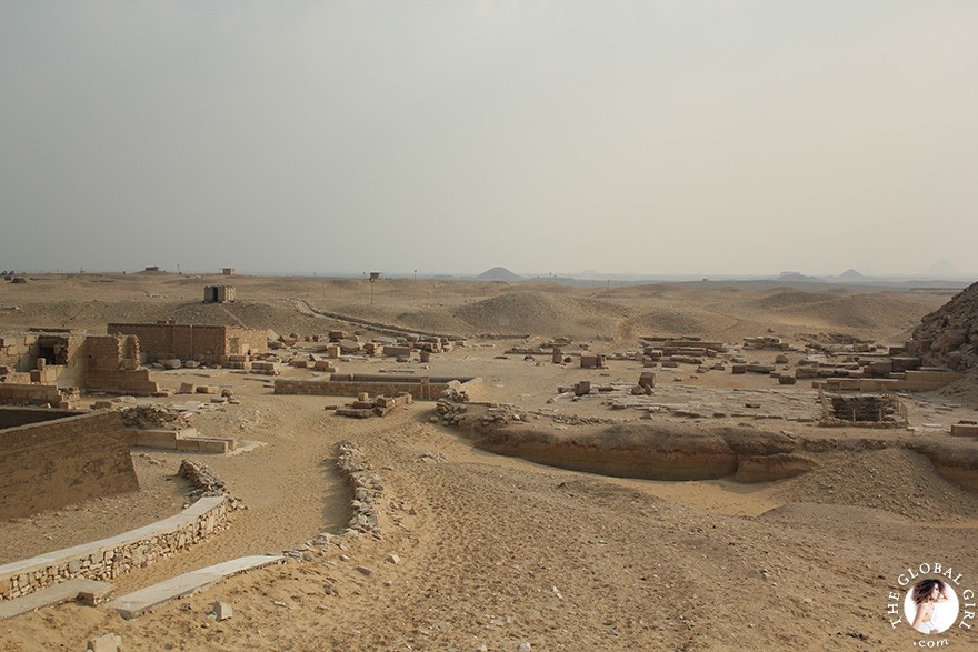 The Global Girl Travels: Ndoema sports an all denim look on a visit to Saqqara, Egypt.